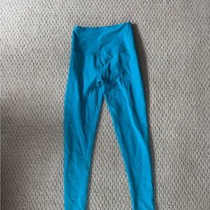 Spacedye Caught in The MIDI High Waisted Leggings in Peacock Blue Small